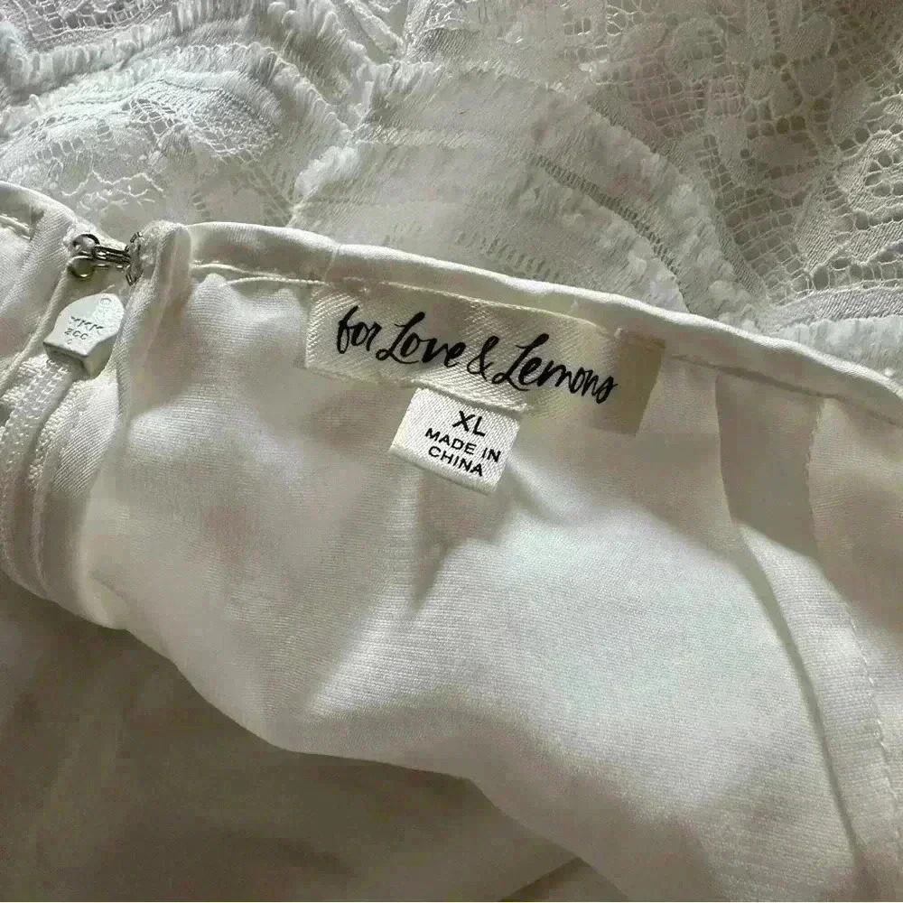 For Love and Lemons Long Sleeve Mimi Dress White Size XL- B02 - Picture 9 of 13